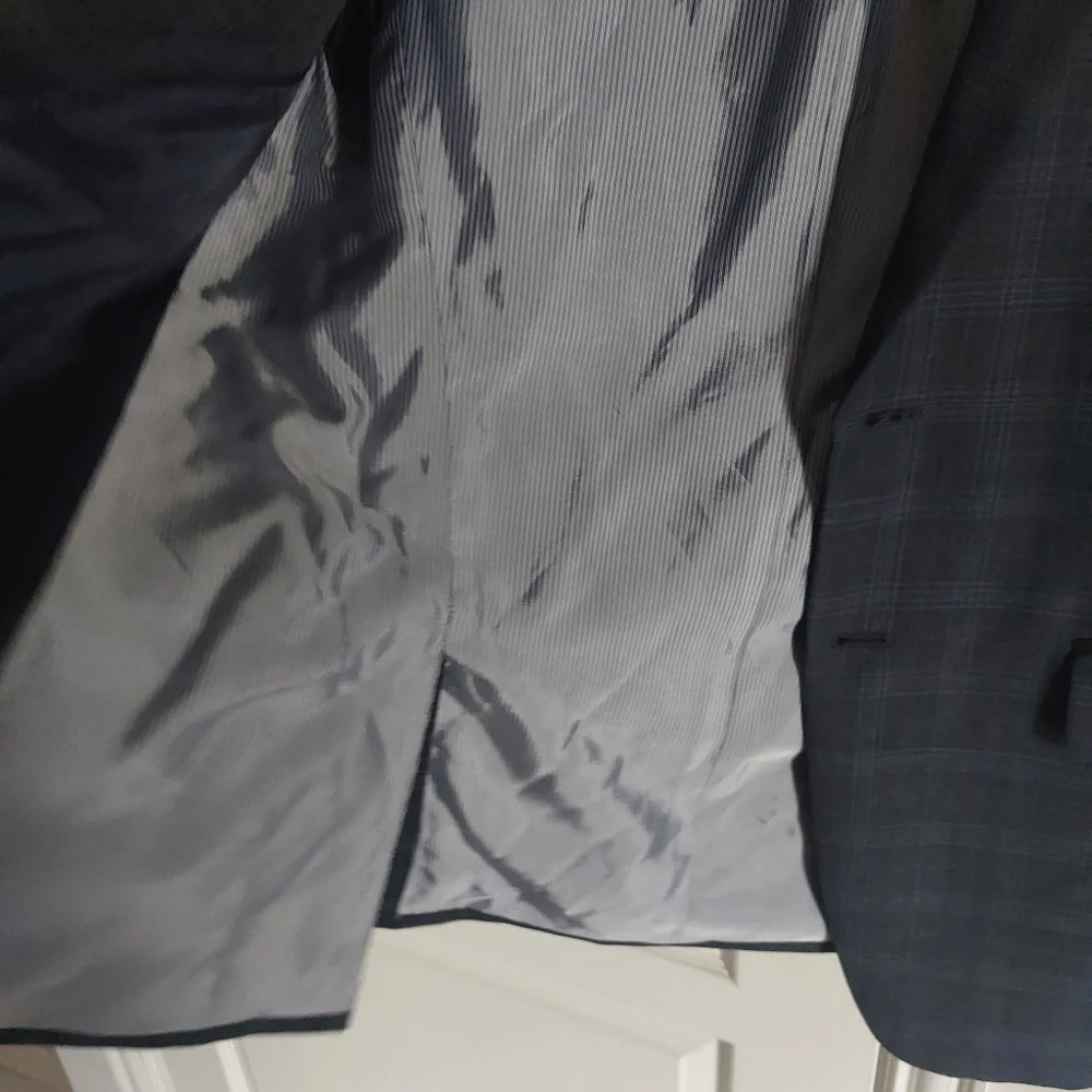 Banana Republic Blazer Sport Coat Size 38R Tailored Fit Plaid Two Button Wool